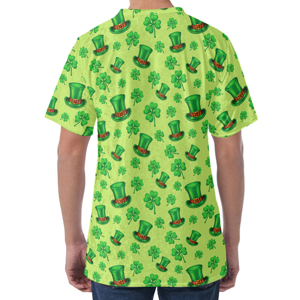 Clover And Hat St. Patrick's Day Print Men's Velvet T-Shirt