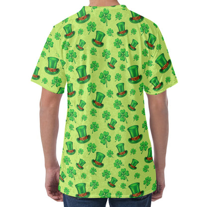 Clover And Hat St. Patrick's Day Print Men's Velvet T-Shirt