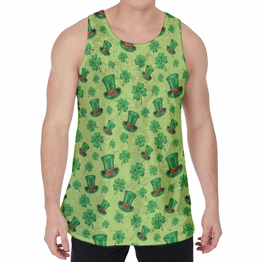 Clover And Hat St. Patrick's Day Print Men's Velvet Tank Top