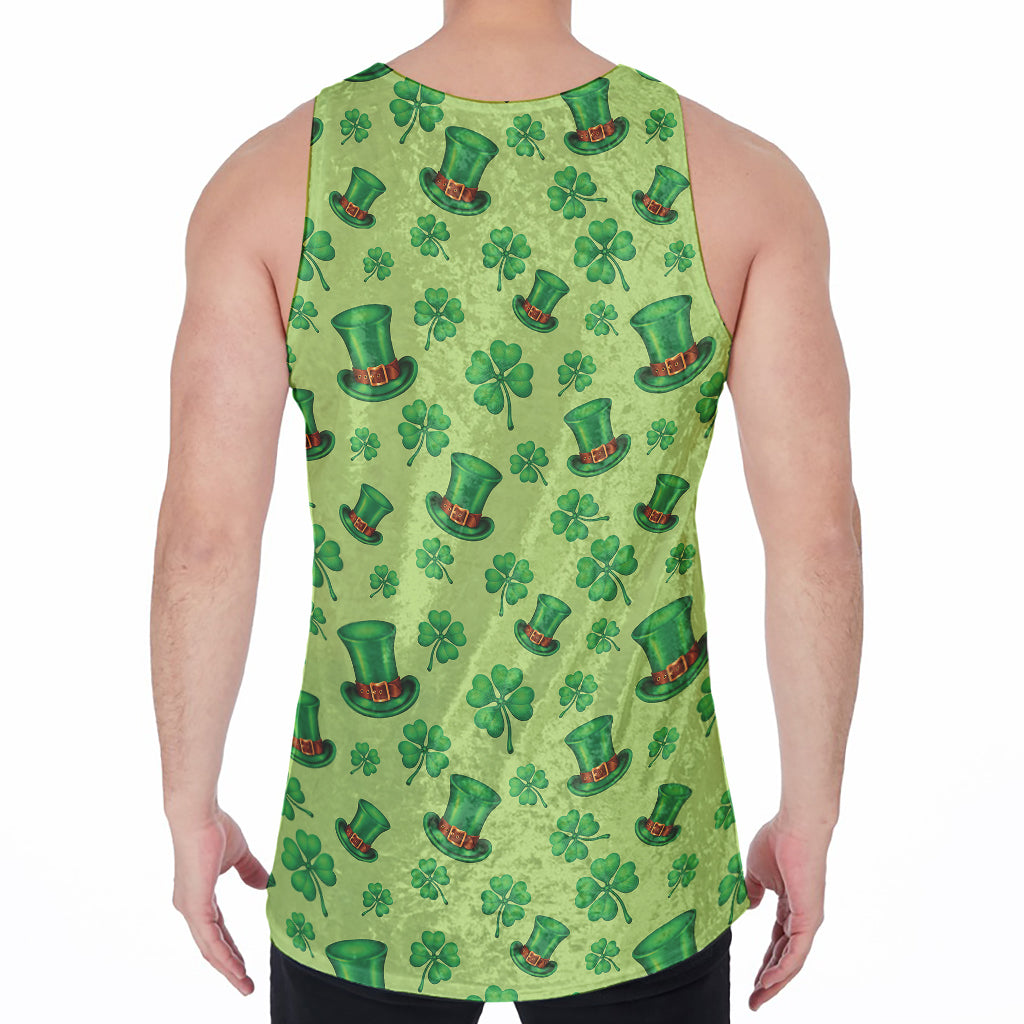 Clover And Hat St. Patrick's Day Print Men's Velvet Tank Top