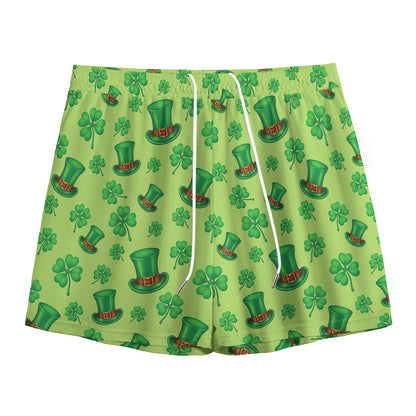 Clover And Hat St. Patrick's Day Print Mesh Shorts