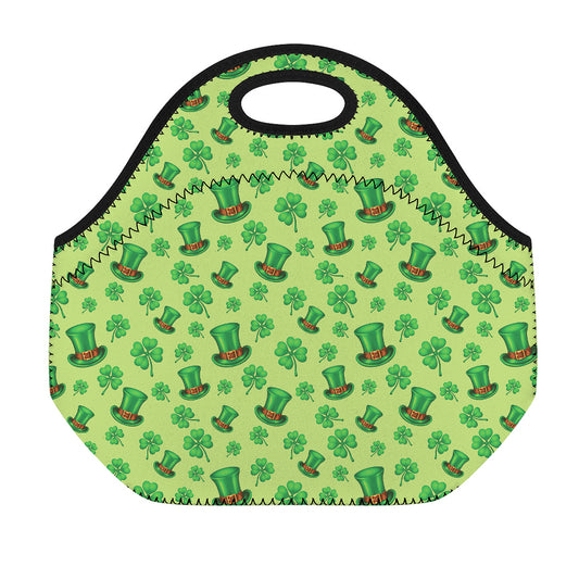 Clover And Hat St. Patrick's Day Print Neoprene Lunch Bag