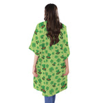 Clover And Hat St. Patrick's Day Print Open Front Beach Cover Up
