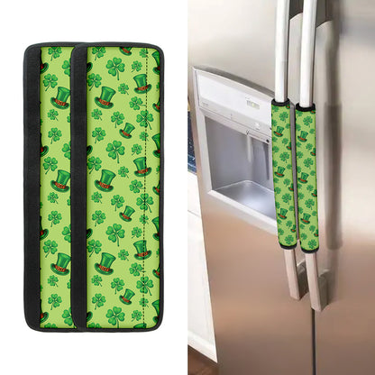 Clover And Hat St. Patrick's Day Print Refrigerator Handle Covers