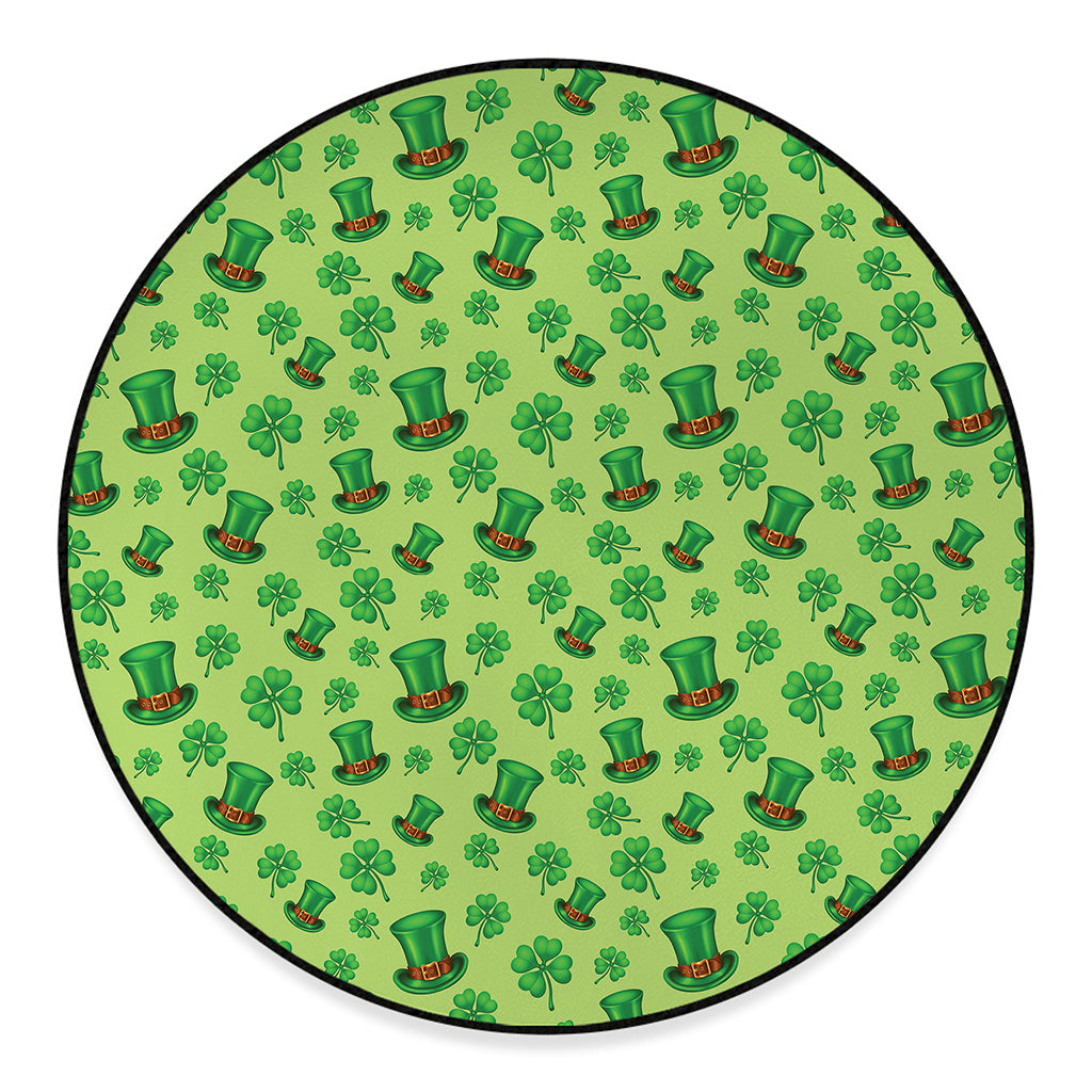 Clover And Hat St. Patrick's Day Print Round Floor Mat