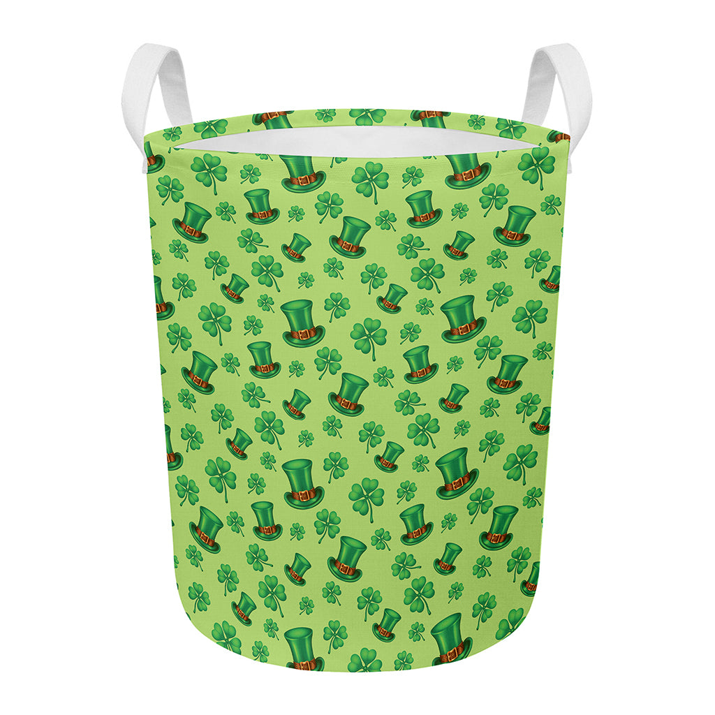 Clover And Hat St. Patrick's Day Print Round Laundry Basket