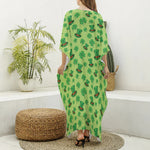 Clover And Hat St. Patrick's Day Print Silk V-Neck Kaftan Dress
