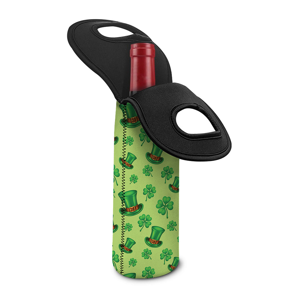 Clover And Hat St. Patrick's Day Print Single Neoprene Wine Tote