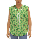 Clover And Hat St. Patrick's Day Print Sleeveless Baseball Jersey