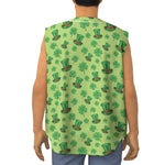 Clover And Hat St. Patrick's Day Print Sleeveless Baseball Jersey