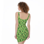 Clover And Hat St. Patrick's Day Print Sleeveless Bodycon Dress