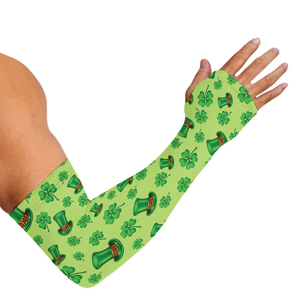 Clover And Hat St. Patrick's Day Print Sun Protection Arm Sleeves