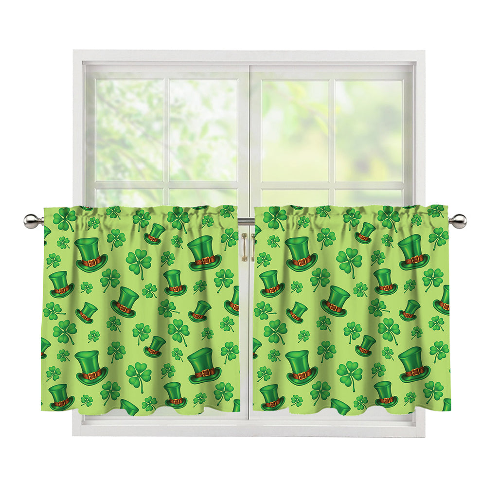Clover And Hat St. Patrick's Day Print Tier Curtains