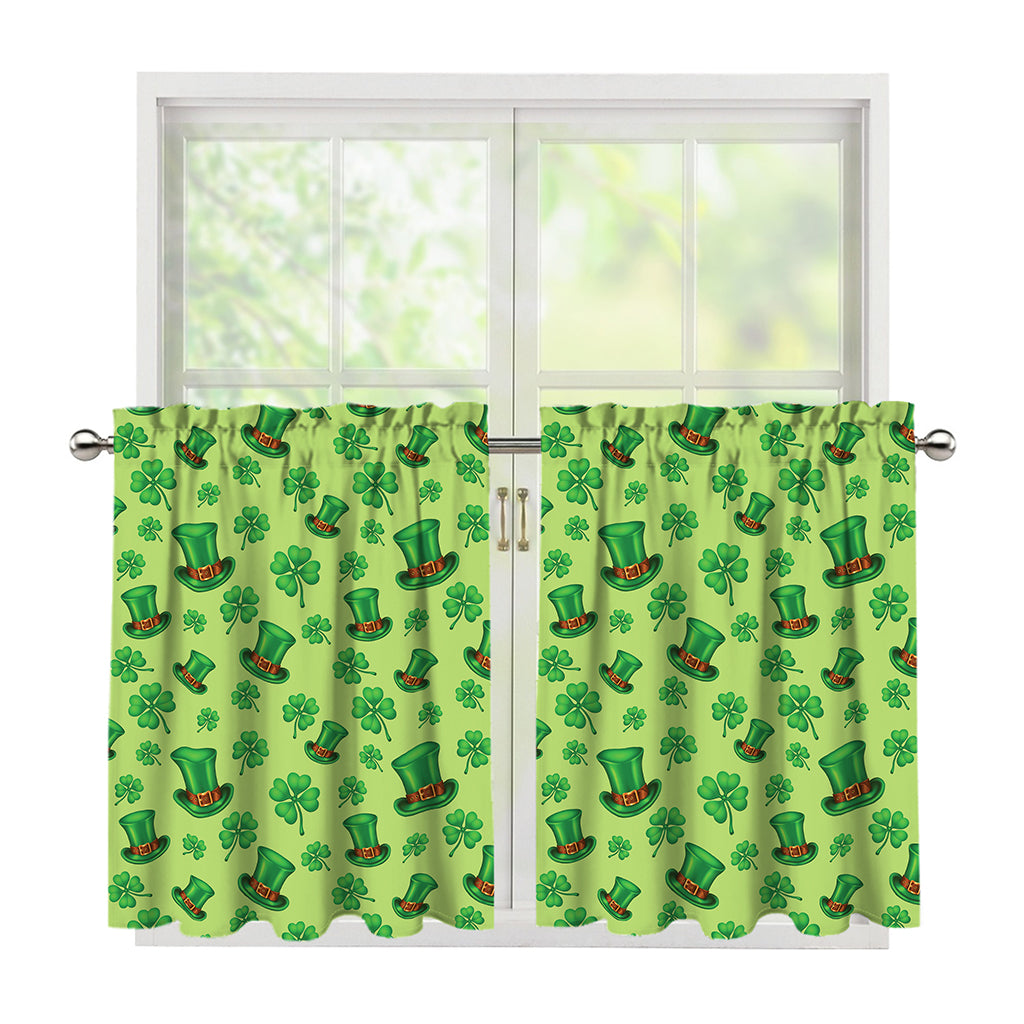 Clover And Hat St. Patrick's Day Print Tier Curtains