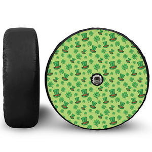 Clover And Hat St. Patrick's Day Print Tire Cover With Camera Hole