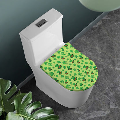 Clover And Hat St. Patrick's Day Print Toilet Lid Cover