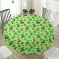 Clover And Hat St. Patrick's Day Print Waterproof Round Tablecloth