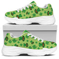 Clover And Hat St. Patrick's Day Print White Chunky Shoes