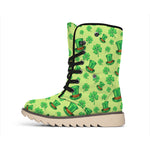 Clover And Hat St. Patrick's Day Print Winter Boots