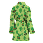 Clover And Hat St. Patrick's Day Print Women's Bathrobe