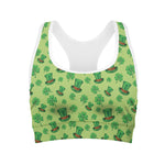 Clover And Hat St. Patrick's Day Print Women's Sports Bra
