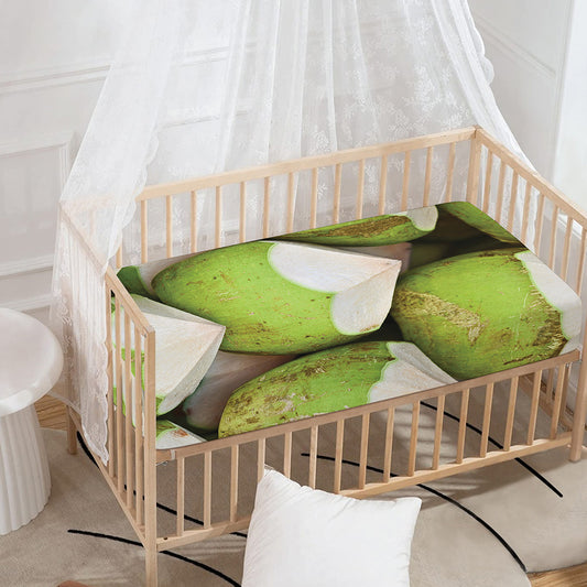 Coconut 3D Print Baby Crib Sheet