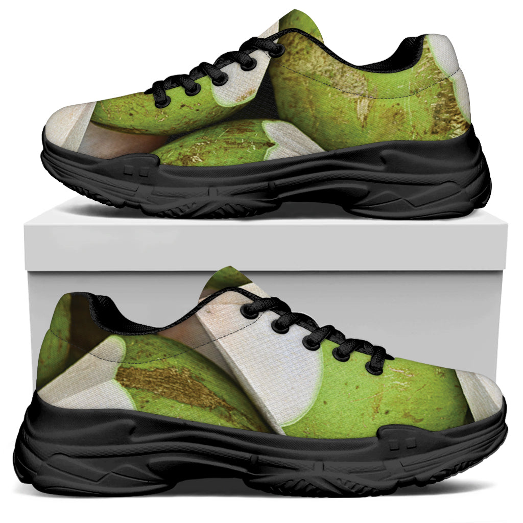 Coconut 3D Print Black Chunky Shoes