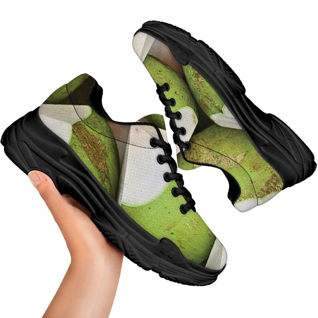 Coconut 3D Print Black Chunky Shoes