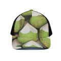 Coconut 3D Print Black Mesh Trucker Hat