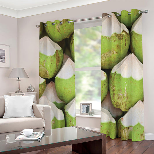 Coconut 3D Print Blackout Grommet Curtains
