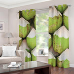 Coconut 3D Print Blackout Grommet Curtains