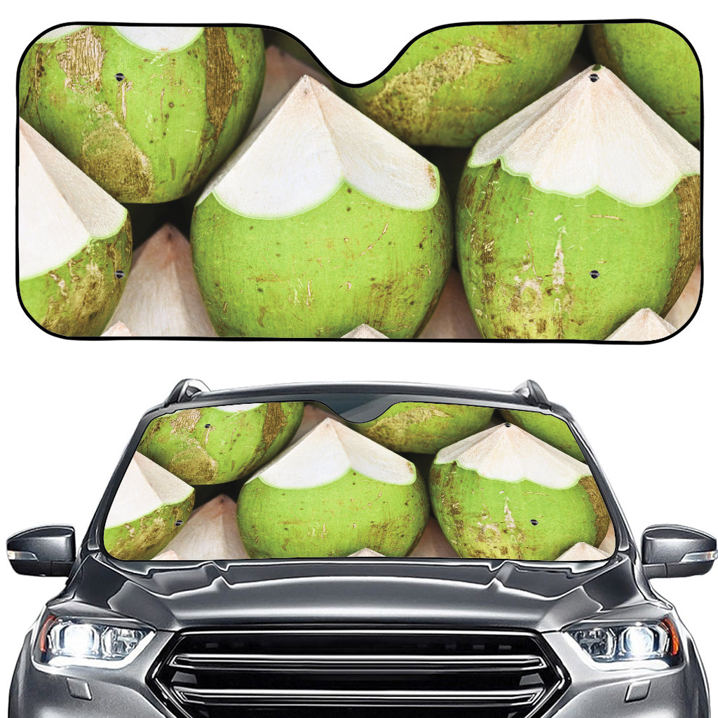 Coconut 3D Print Car Windshield Sun Shade