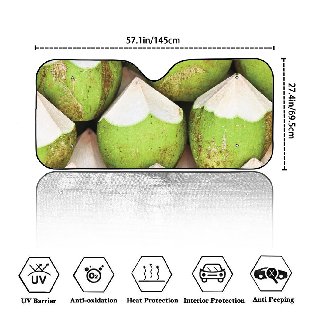 Coconut 3D Print Car Windshield Sun Shade