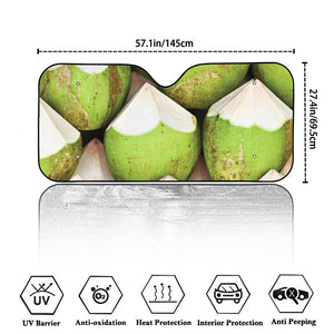 Coconut 3D Print Car Windshield Sun Shade