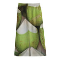 Coconut 3D Print Cotton Front Slit Maxi Skirt