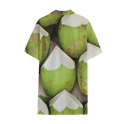 Coconut 3D Print Cotton Hawaiian Shirt