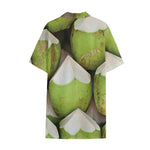 Coconut 3D Print Cotton Hawaiian Shirt