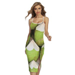 Coconut 3D Print Cross Back Cami Dress