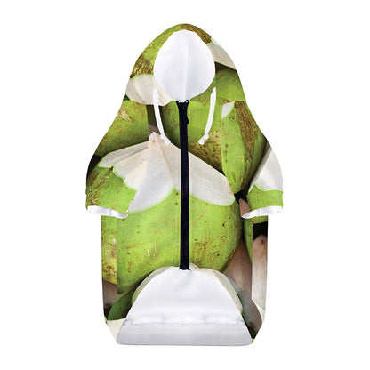 Coconut 3D Print Dog Zip Up Hoodie