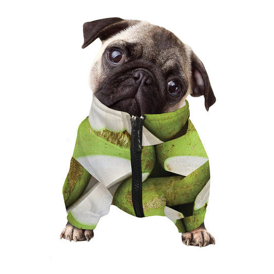 Coconut 3D Print Dog Zip Up Jacket