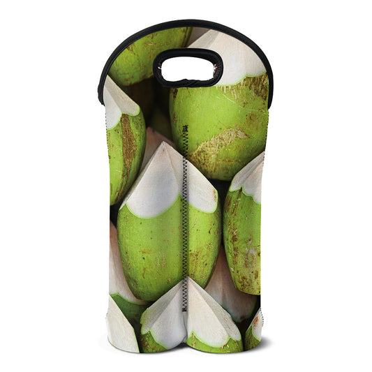 Coconut 3D Print Double Neoprene Wine Tote