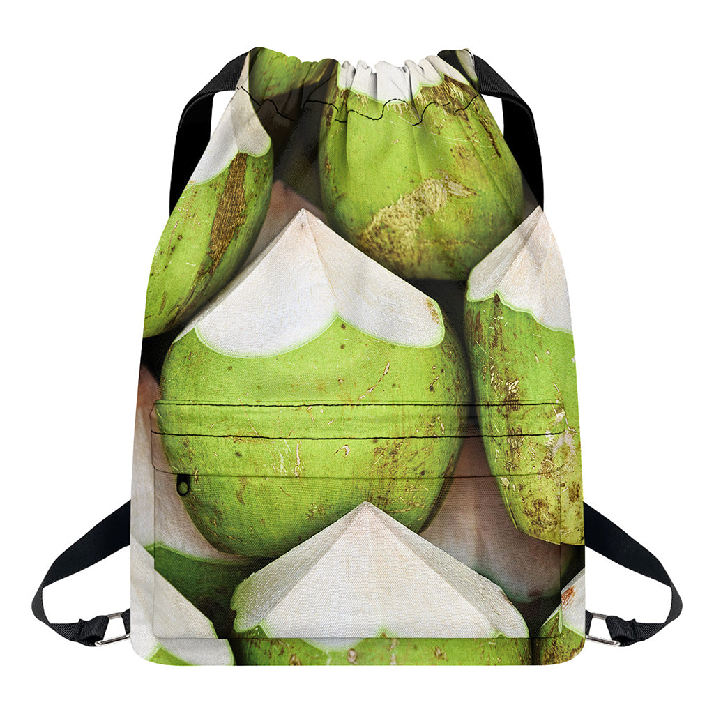 Coconut 3D Print Drawstring Backpack