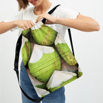 Coconut 3D Print Drawstring Backpack