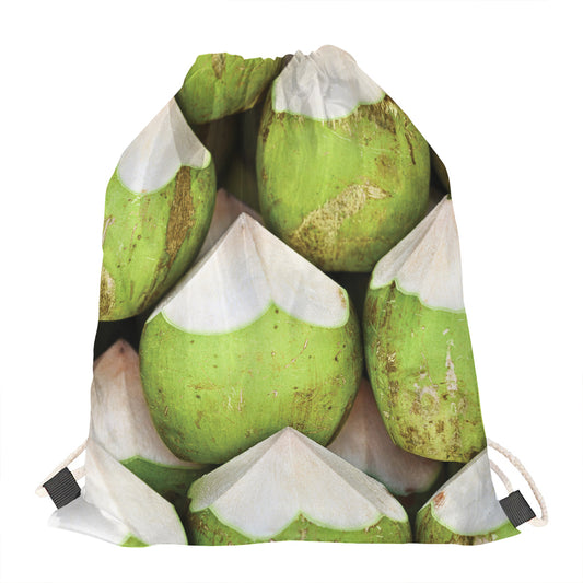 Coconut 3D Print Drawstring Bag