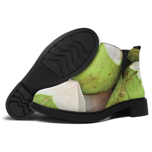 Coconut 3D Print Flat Ankle Boots
