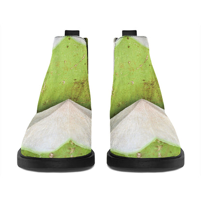 Coconut 3D Print Flat Ankle Boots