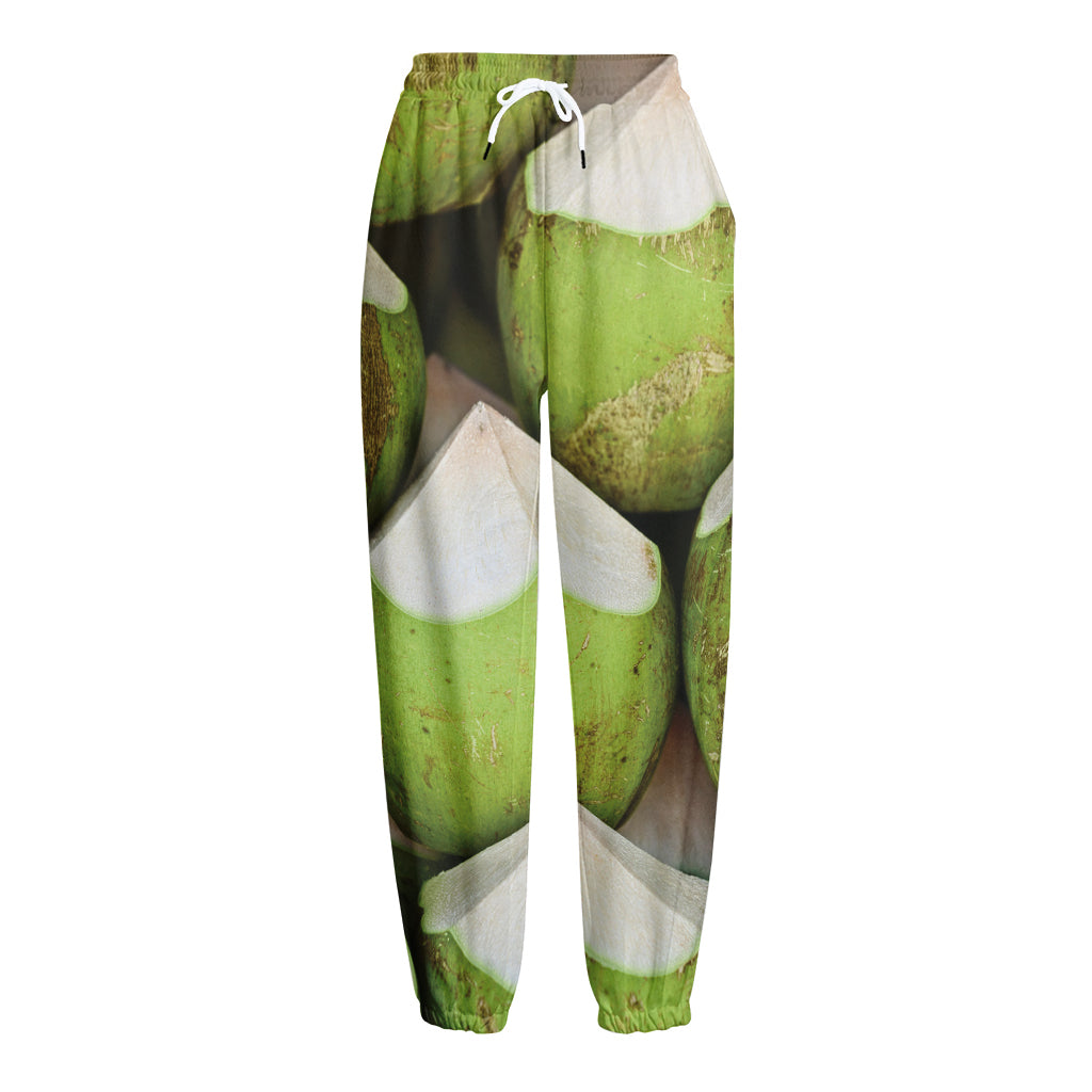 Coconut 3D Print Fleece Lined Knit Pants