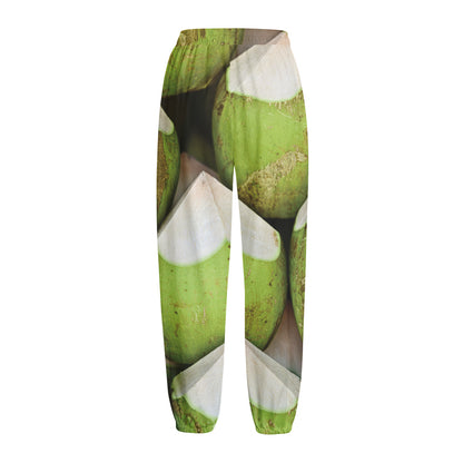 Coconut 3D Print Fleece Lined Knit Pants