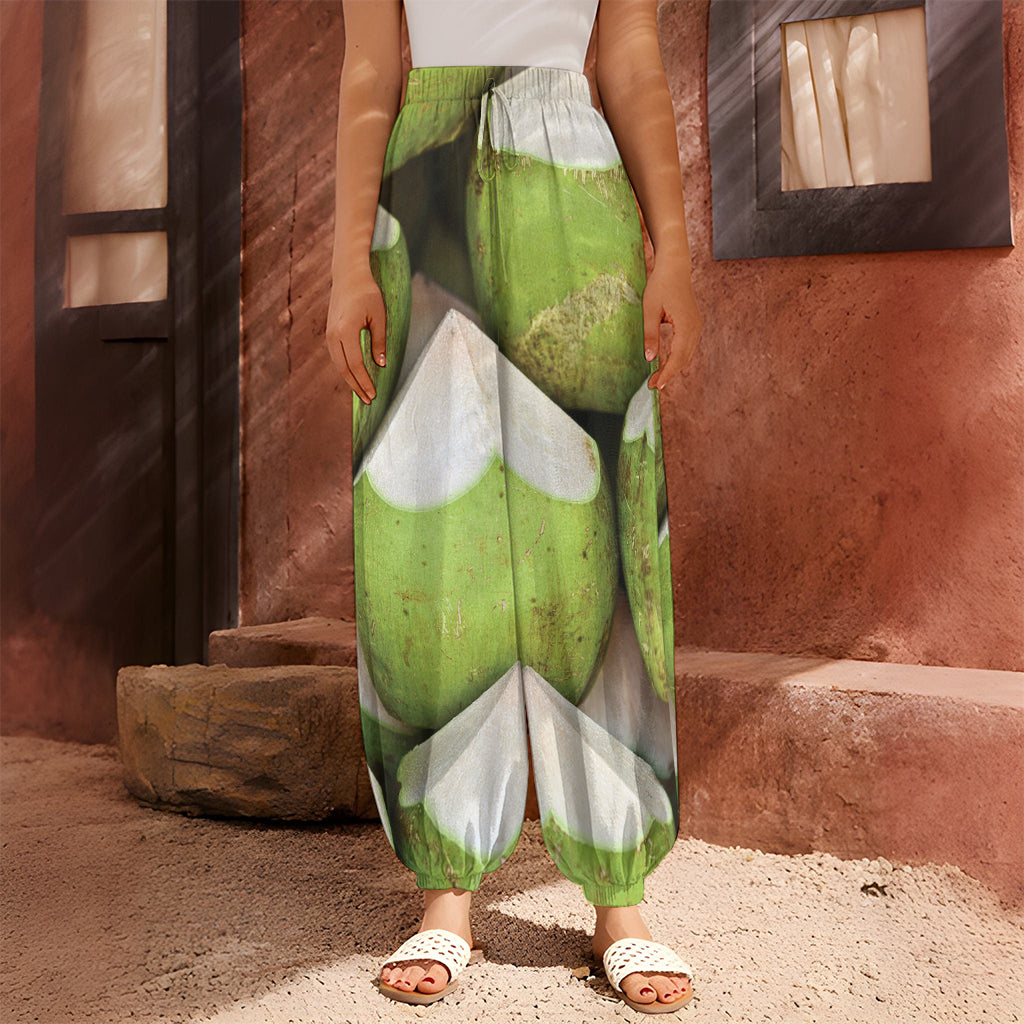 Coconut 3D Print Harem Pants