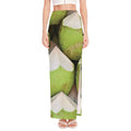 Coconut 3D Print High Slit Maxi Skirt